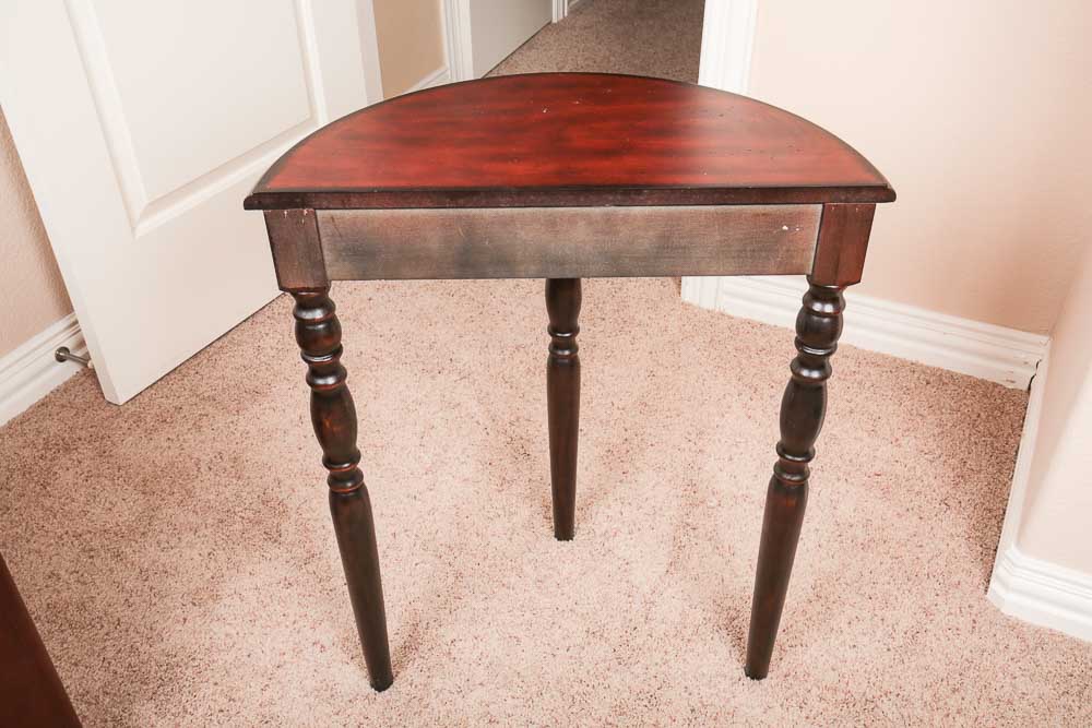 Small Wood Demilune Table