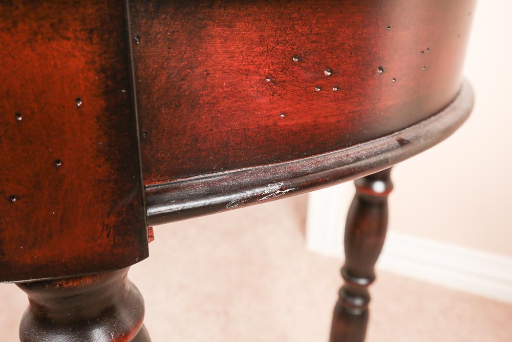 Small Wood Demilune Table