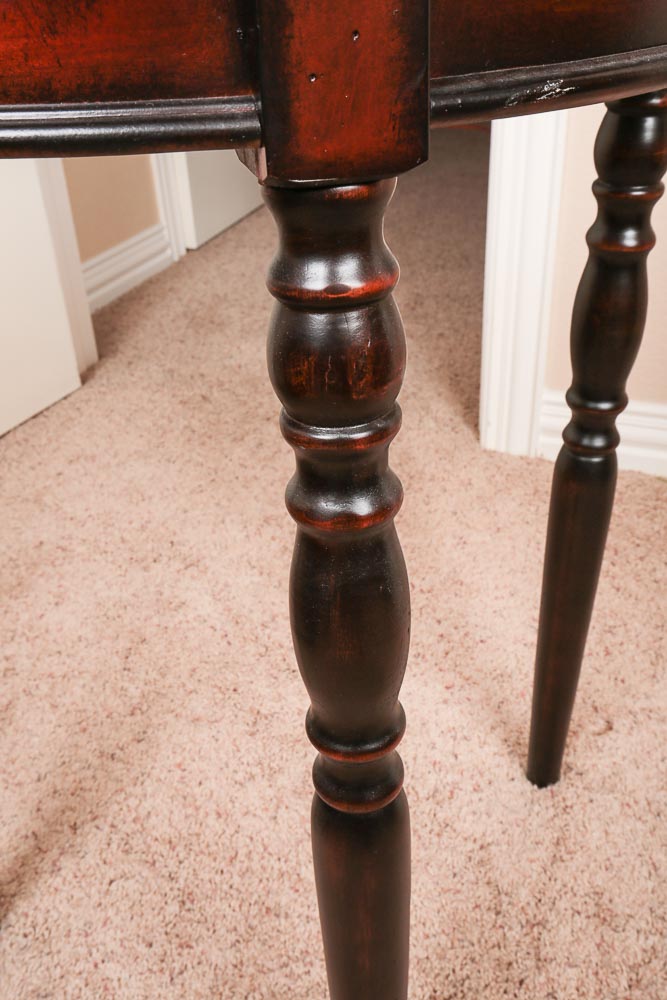 Small Wood Demilune Table