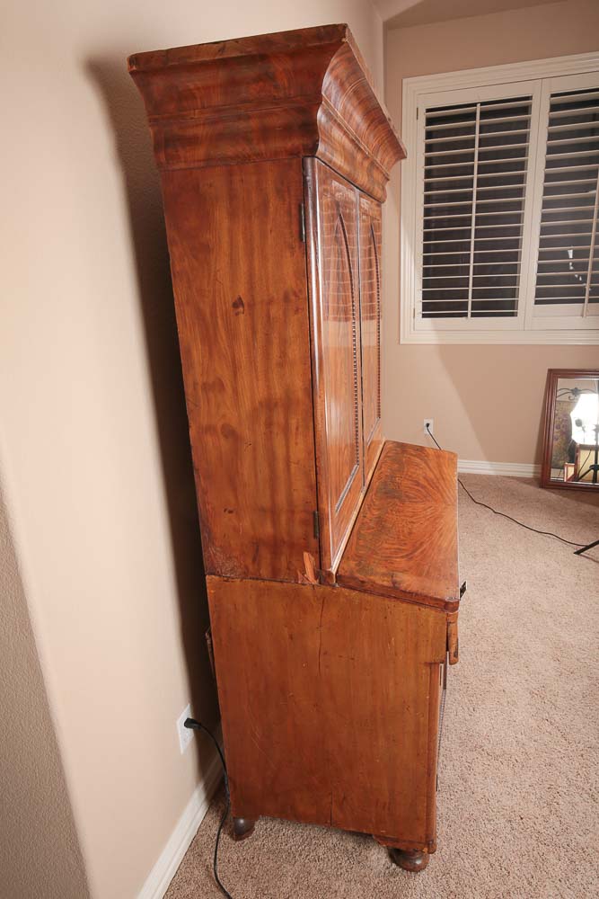 Antique Empire Style Flame Mahogany Secretary