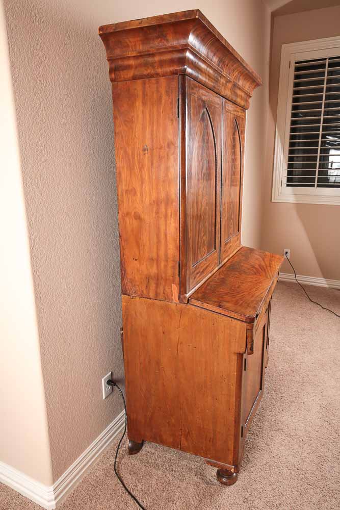 Antique Empire Style Flame Mahogany Secretary