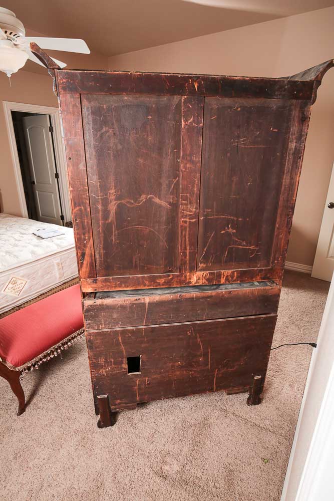 Antique Empire Style Flame Mahogany Secretary