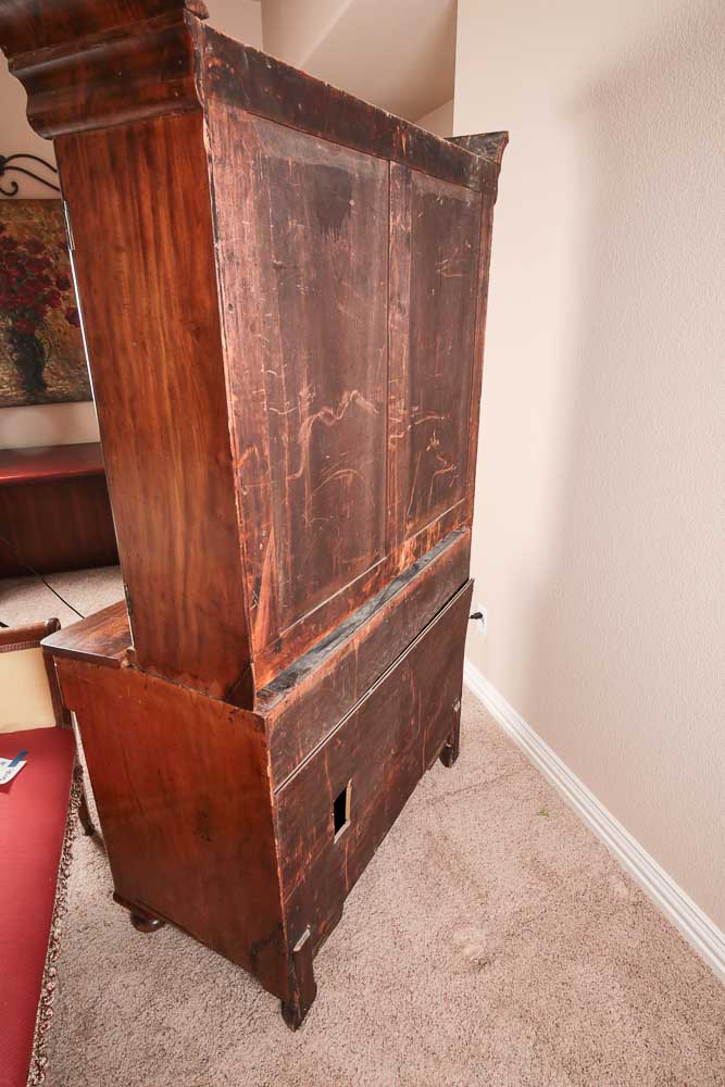 Antique Empire Style Flame Mahogany Secretary