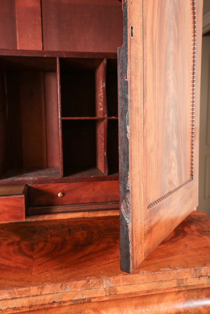 Antique Empire Style Flame Mahogany Secretary