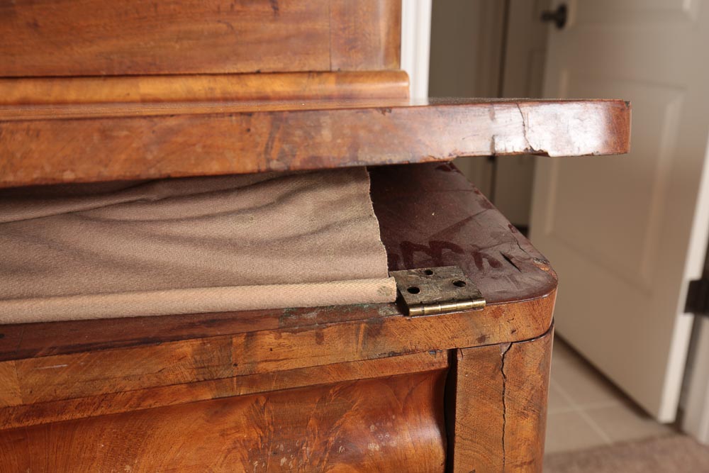 Antique Empire Style Flame Mahogany Secretary