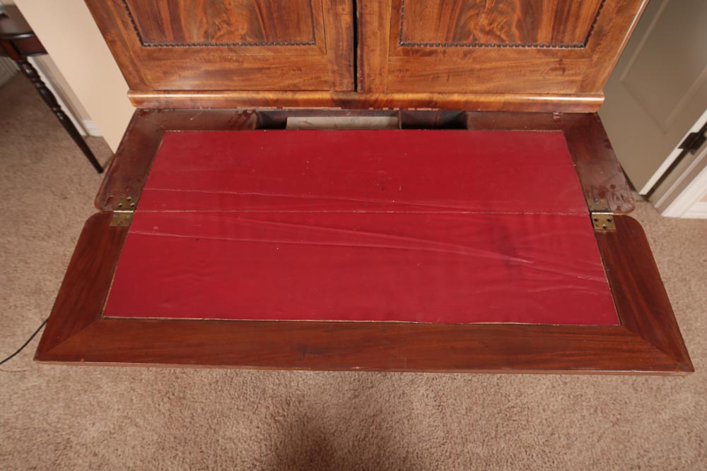 Antique Empire Style Flame Mahogany Secretary