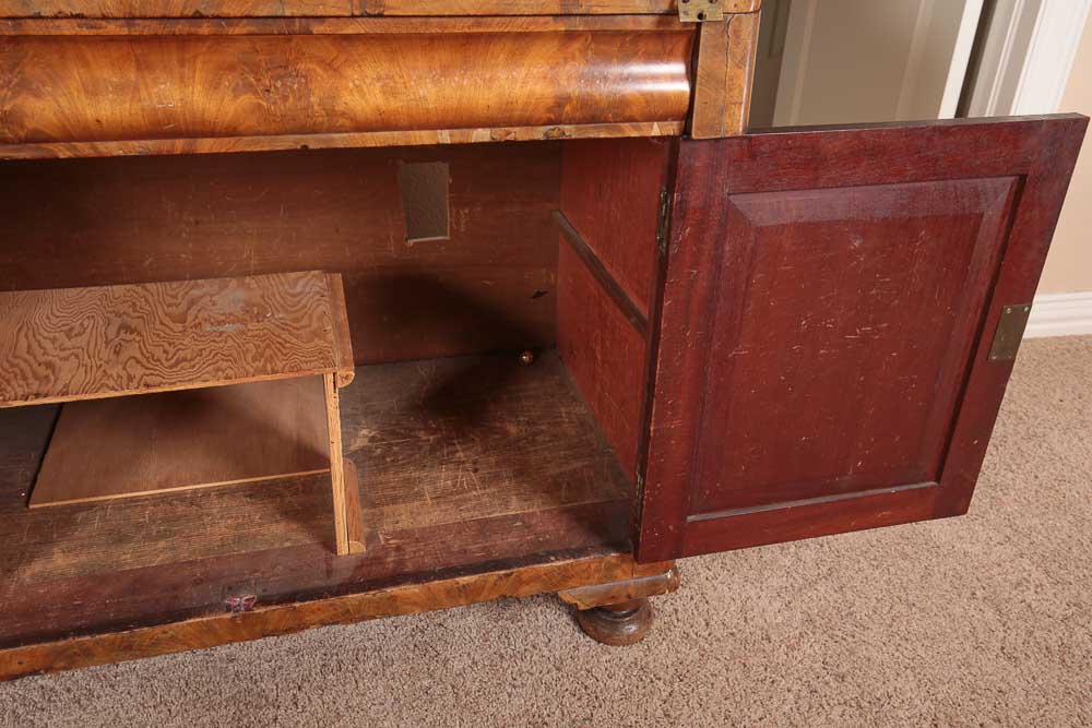 Antique Empire Style Flame Mahogany Secretary