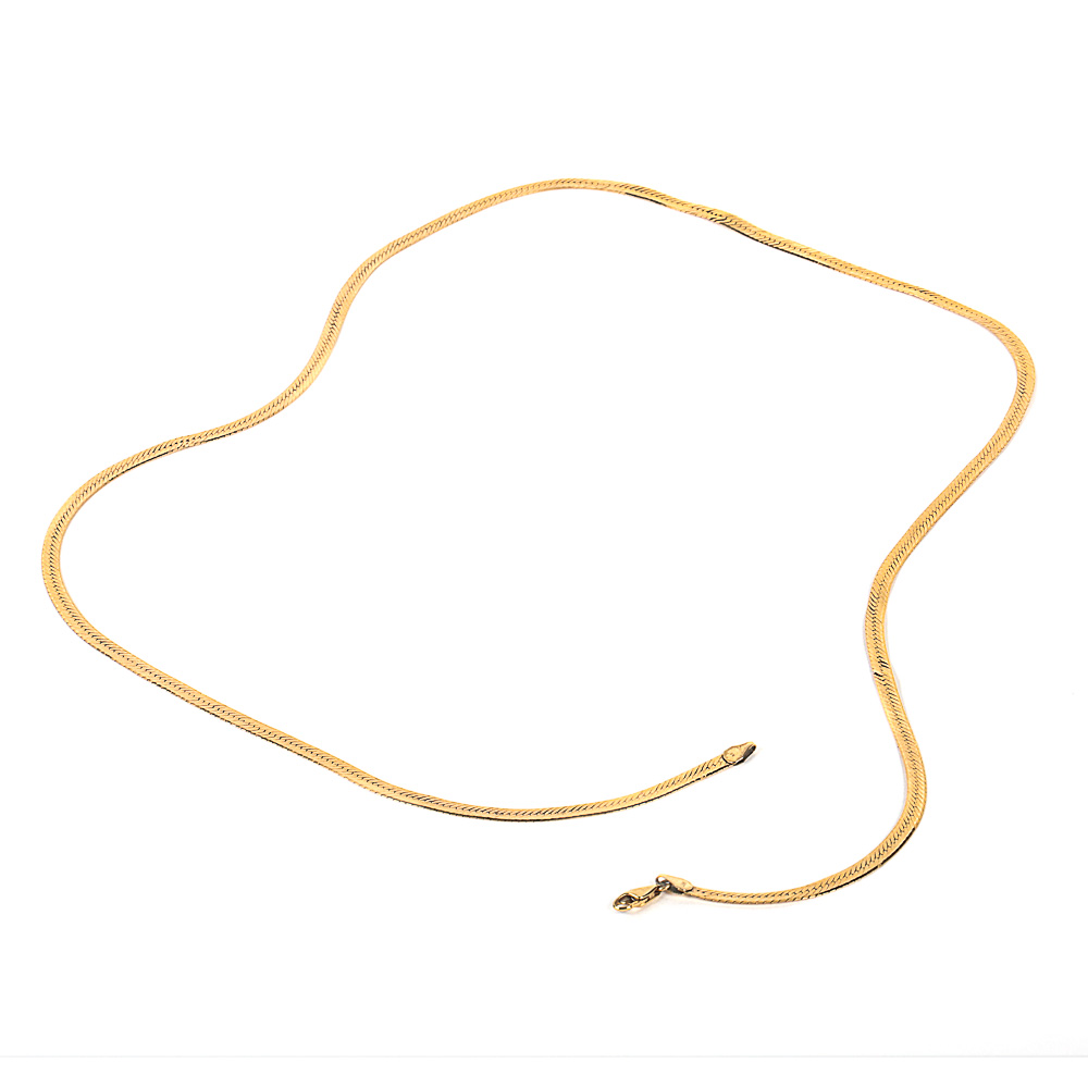 14K Yellow Gold Herringbone Chain