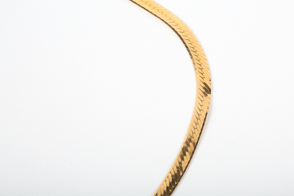 14K Yellow Gold Herringbone Chain