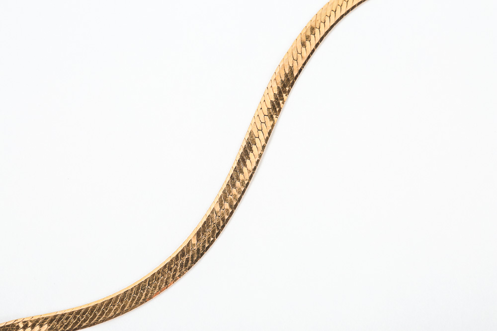 14K Yellow Gold Herringbone Chain