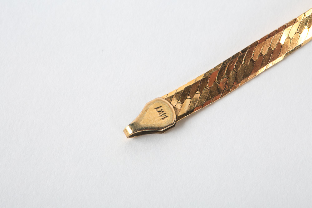 14K Yellow Gold Herringbone Chain