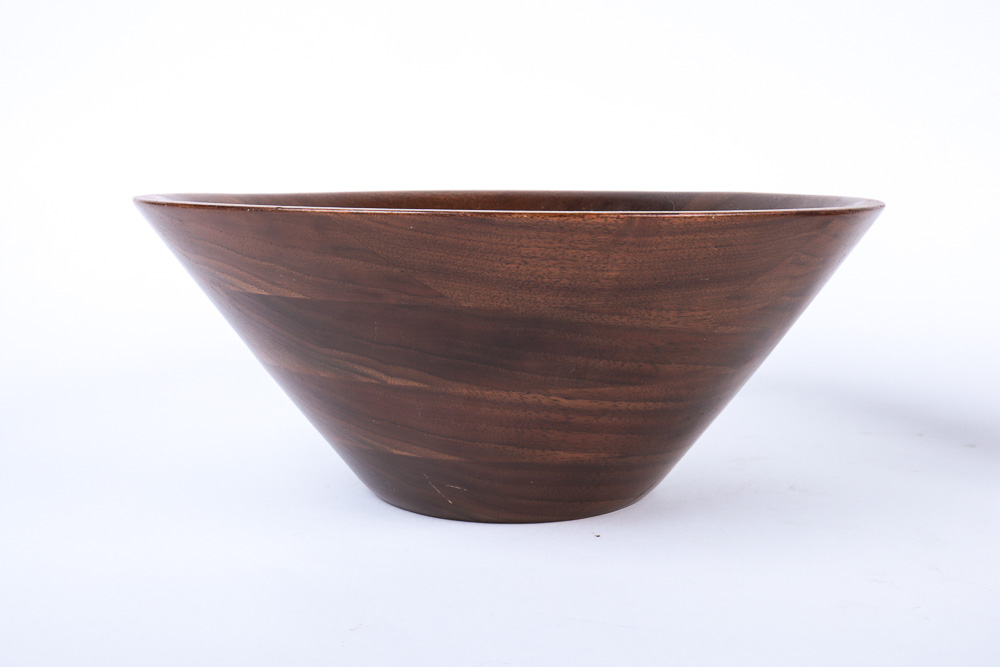 Vintage Walnut Salad Bowl Set