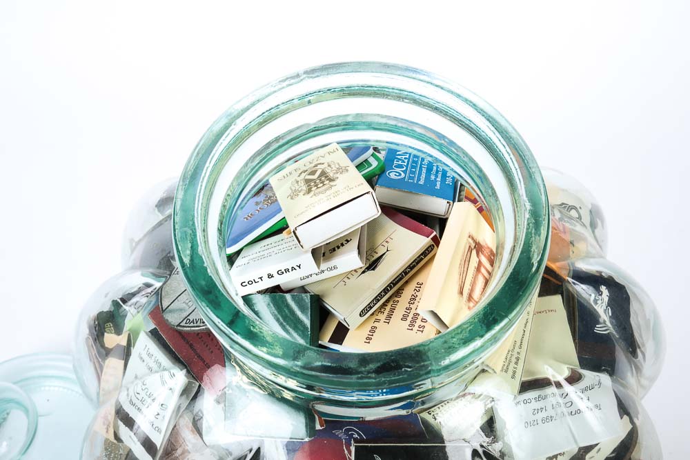 Large Lidded Jar Full of Matchbooks