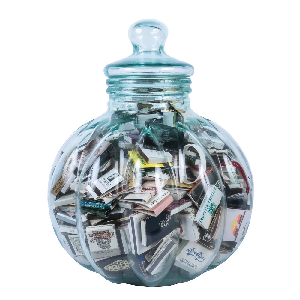 Large Lidded Jar Full of Matchbooks
