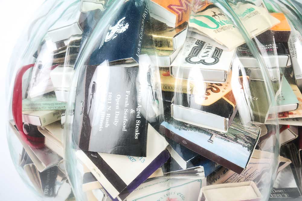 Large Lidded Jar Full of Matchbooks
