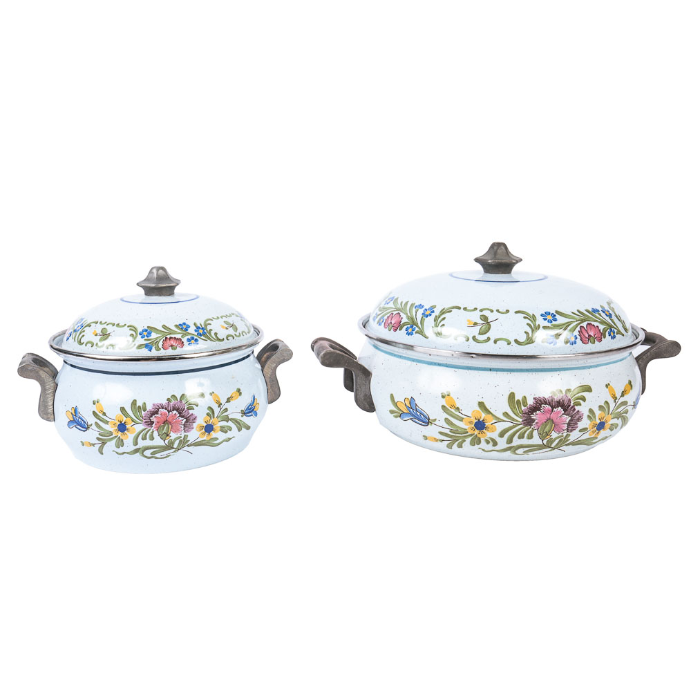 Vintage Lidded Enameled Cookware