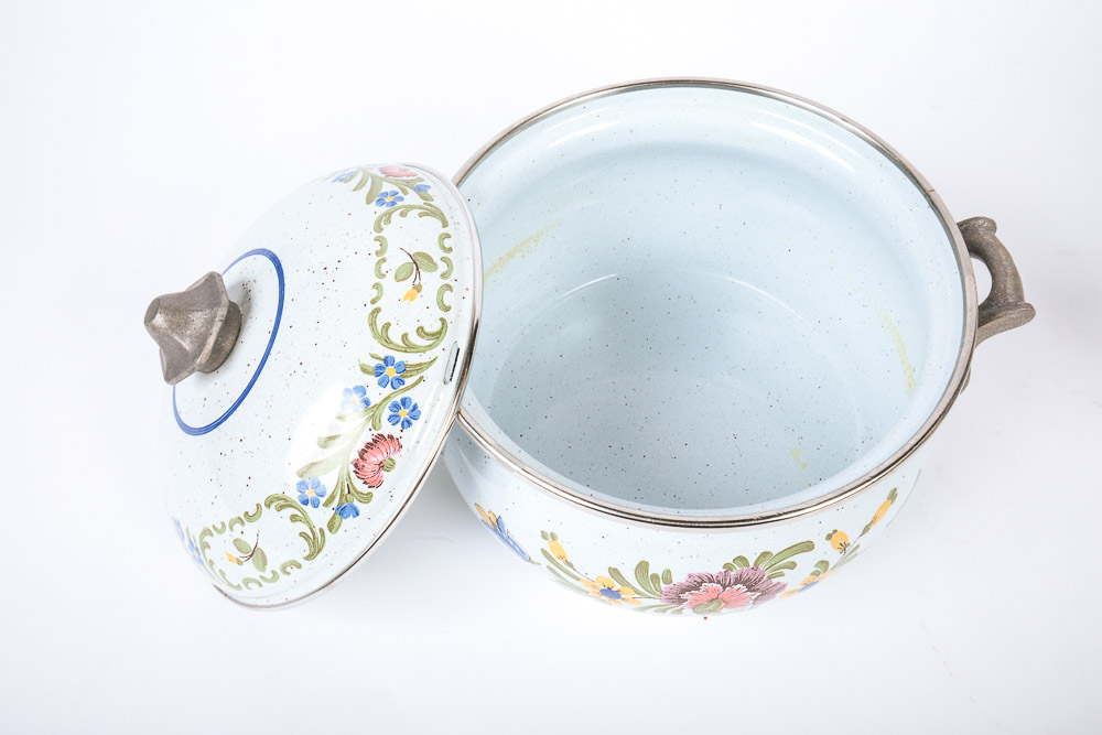 Vintage Lidded Enameled Cookware