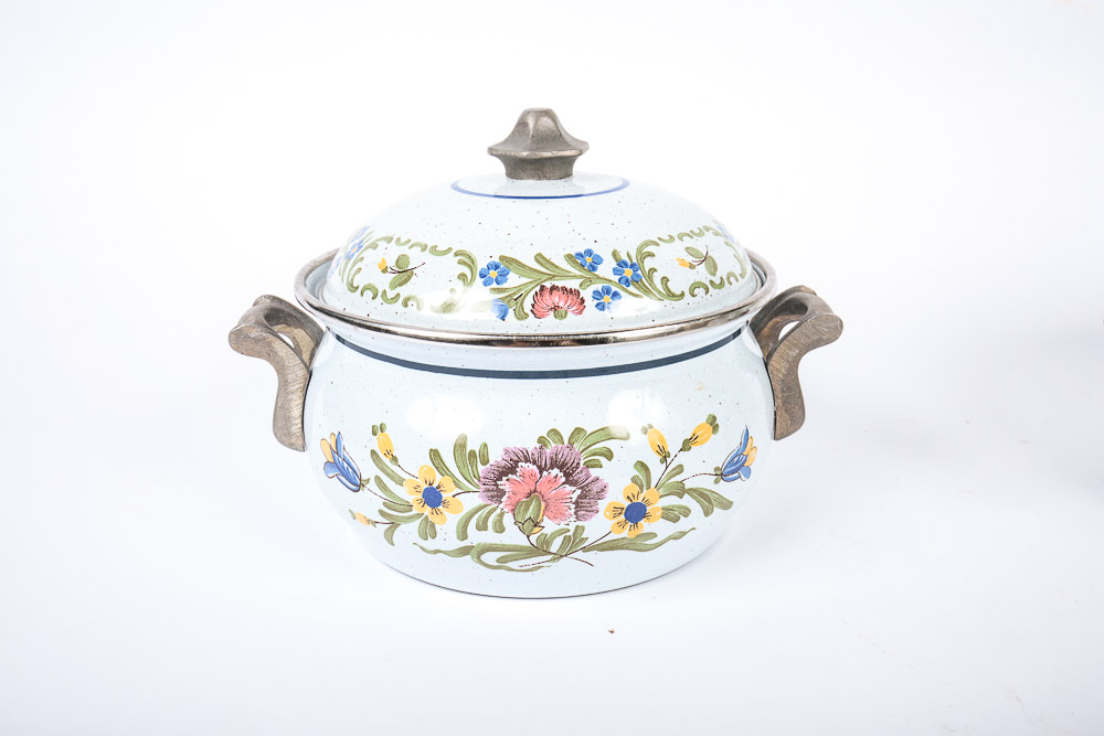 Vintage Lidded Enameled Cookware