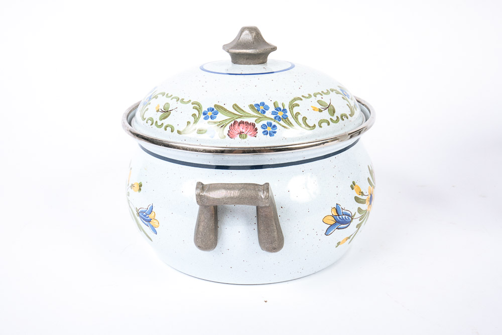 Vintage Lidded Enameled Cookware