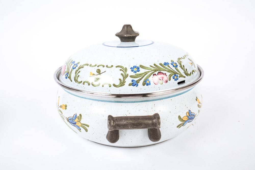 Vintage Lidded Enameled Cookware