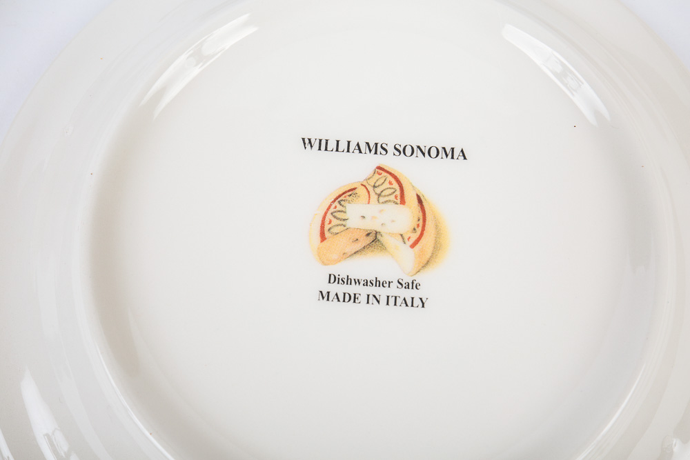 Set of Williams Sonoma Cheese Plates and French Knives