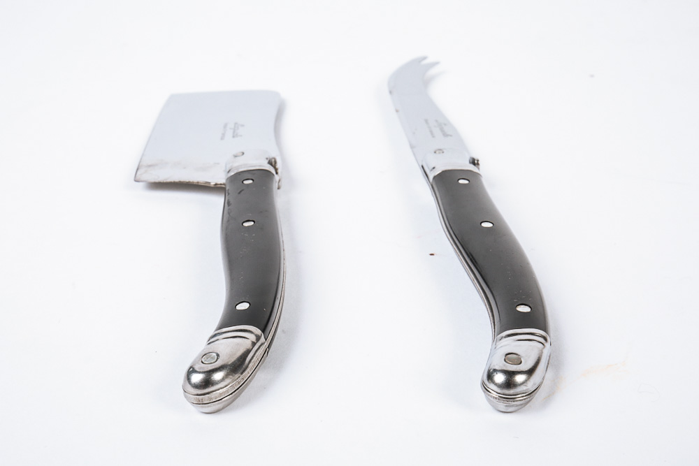 Set of Williams Sonoma Cheese Plates and French Knives