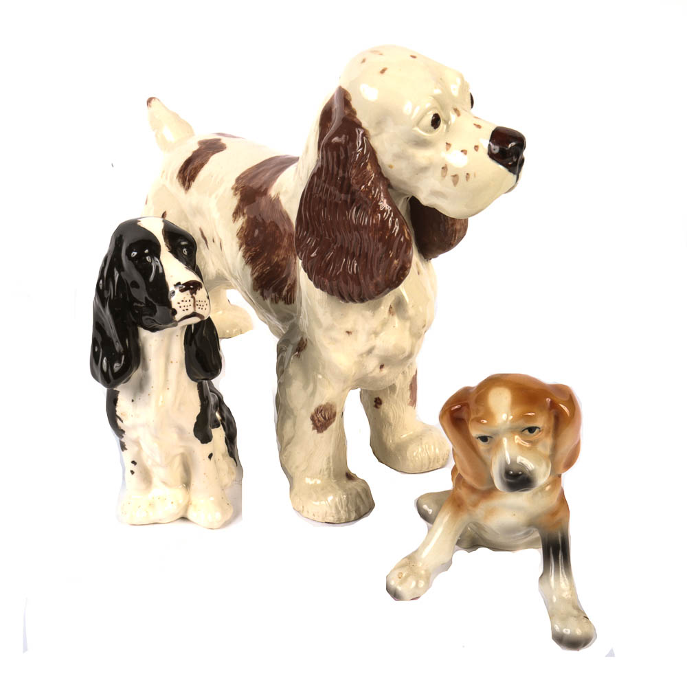 Collection of Ceramic Dog Figurines