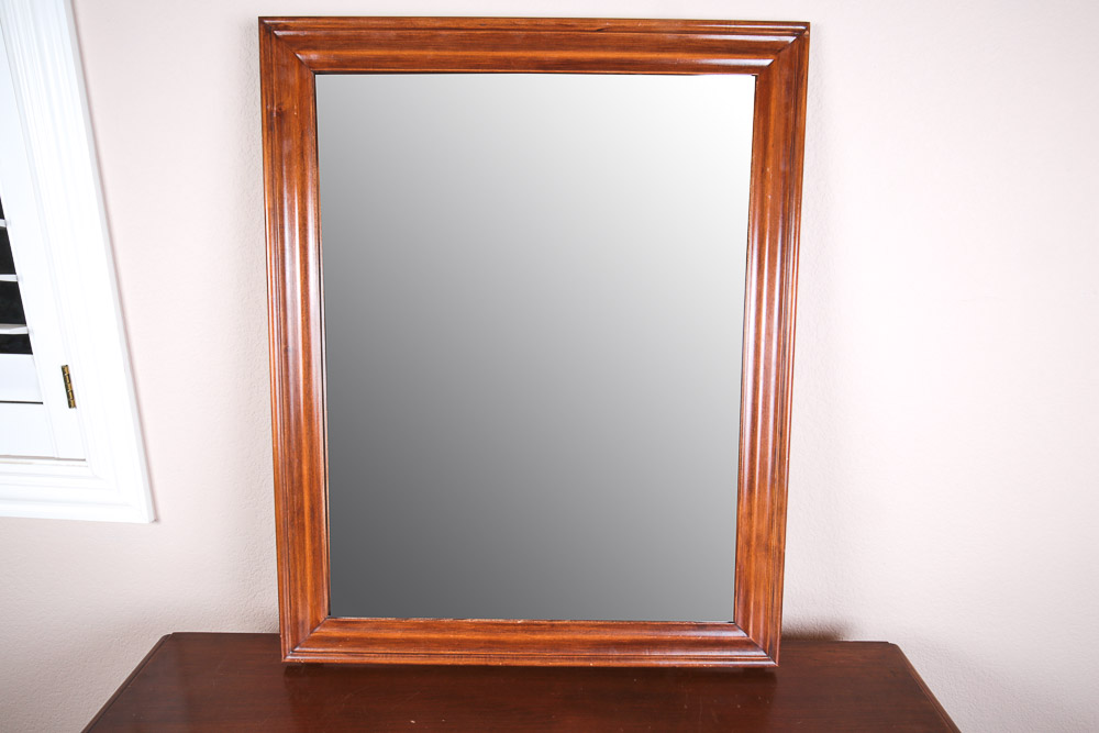 Vintage Wood Dresser and Mirror