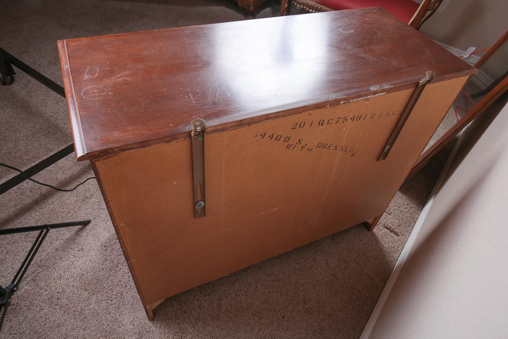 Vintage Wood Dresser and Mirror