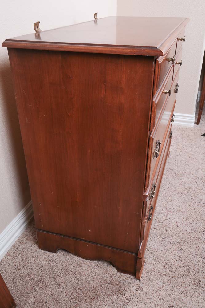Vintage Wood Dresser and Mirror