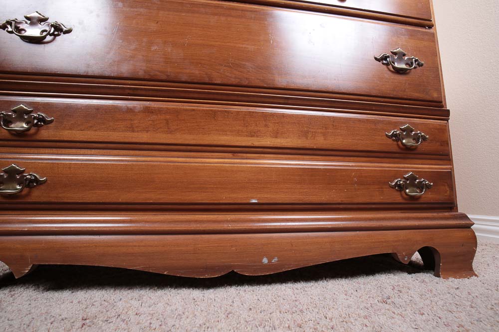 Vintage Wood Dresser and Mirror