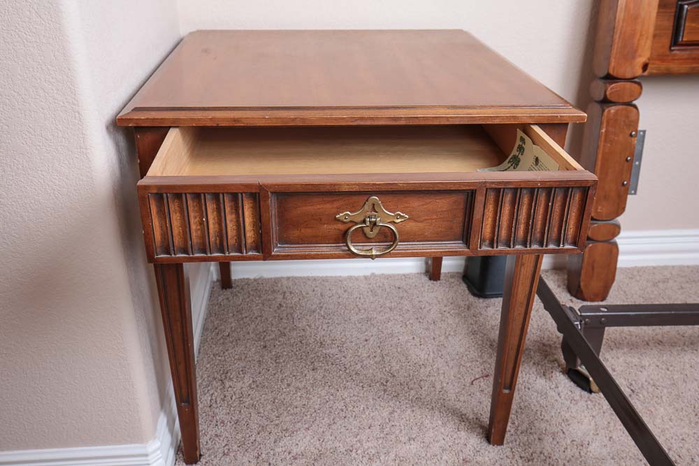Vintage Wood Side Table by Heritage