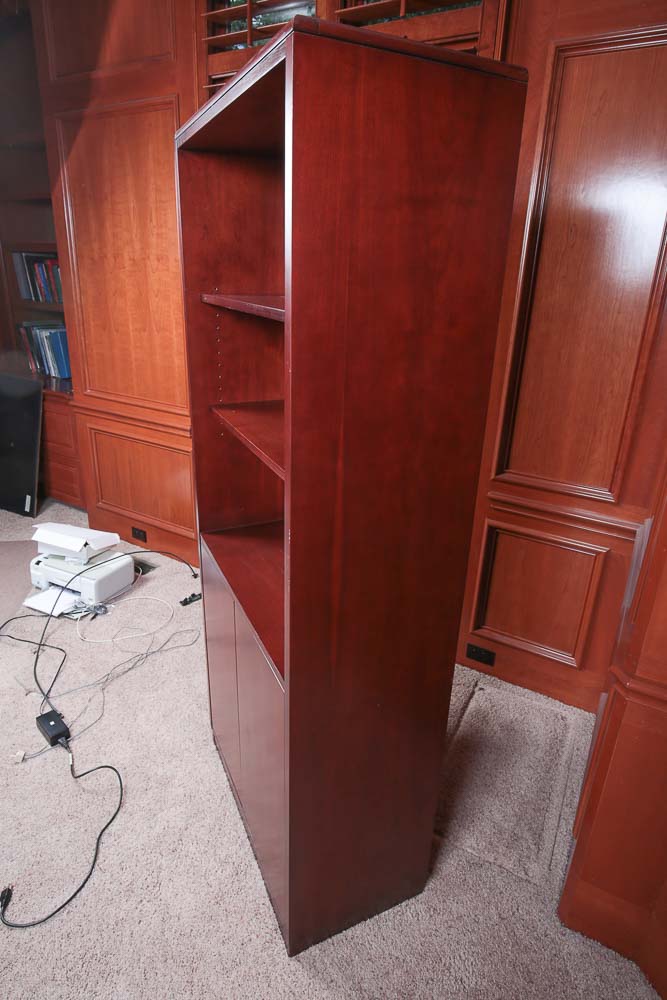 Dark Wood Bookshelf Cabinet