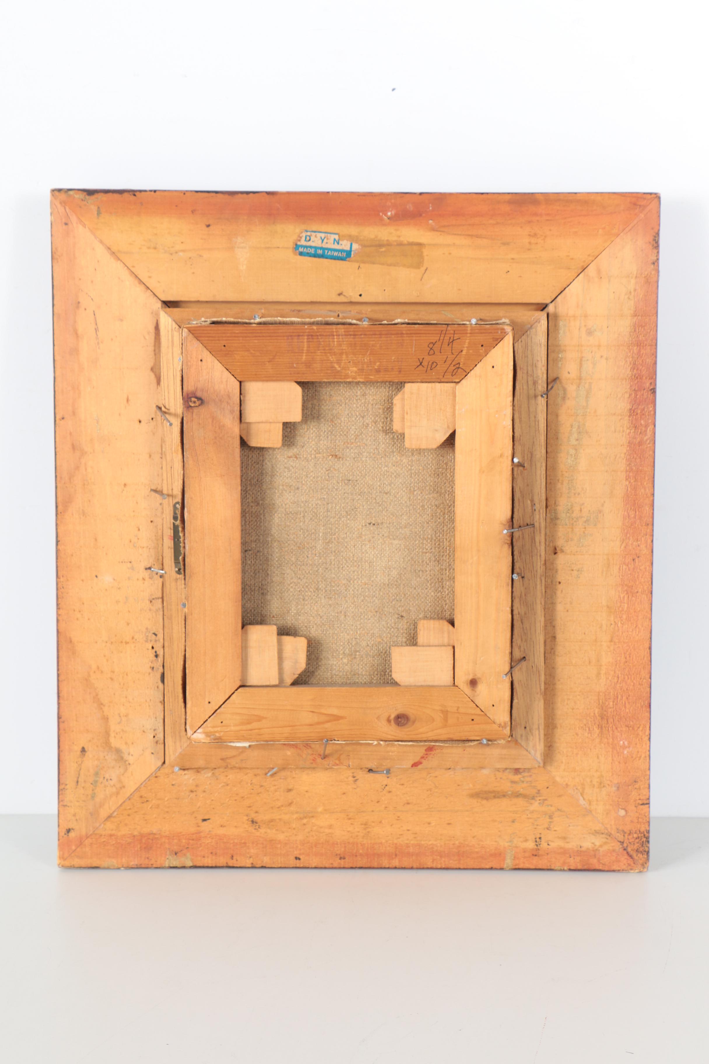 Offset Lithograph on Canvas of Man Playing a Recorder