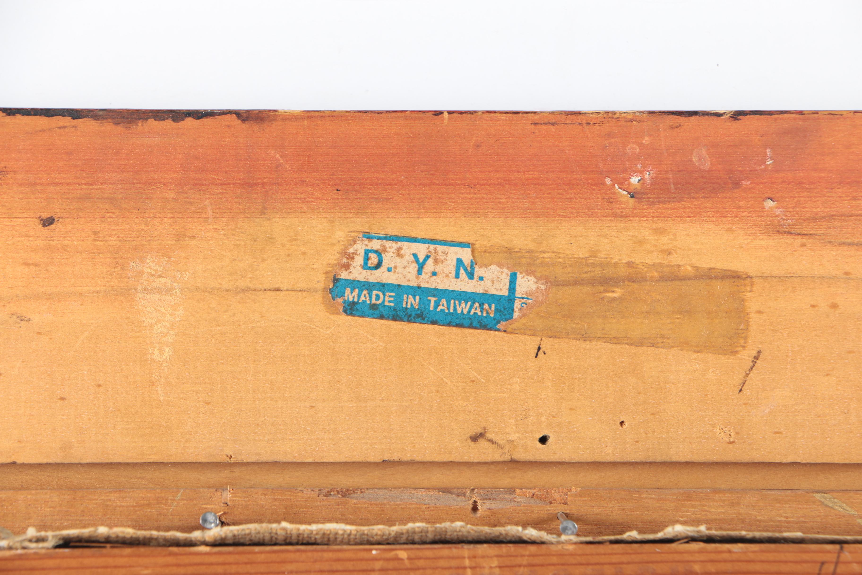 Offset Lithograph on Canvas of Man Playing a Recorder