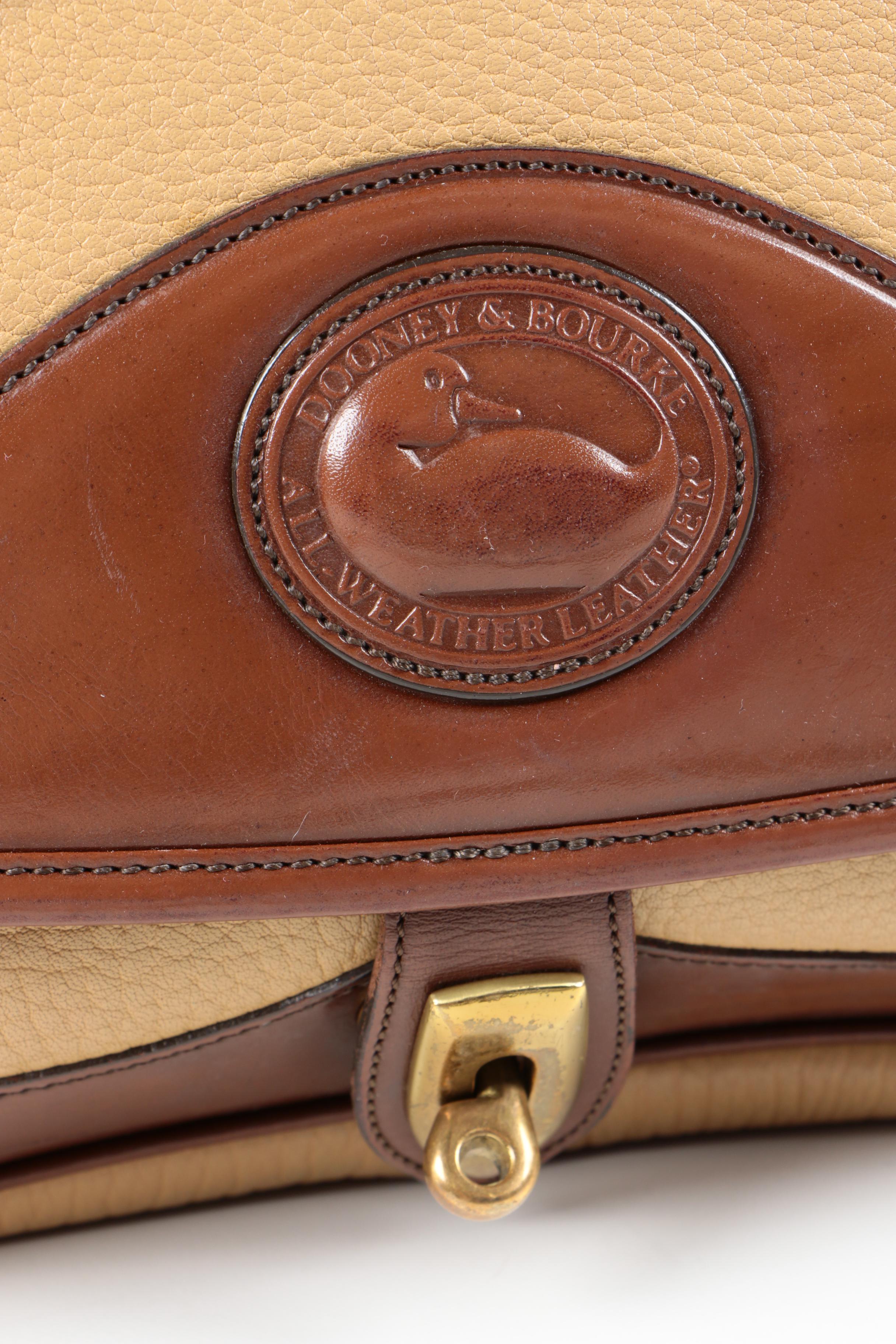 Dooney and Bourke Brown and Beige Leather Shoulder Bag