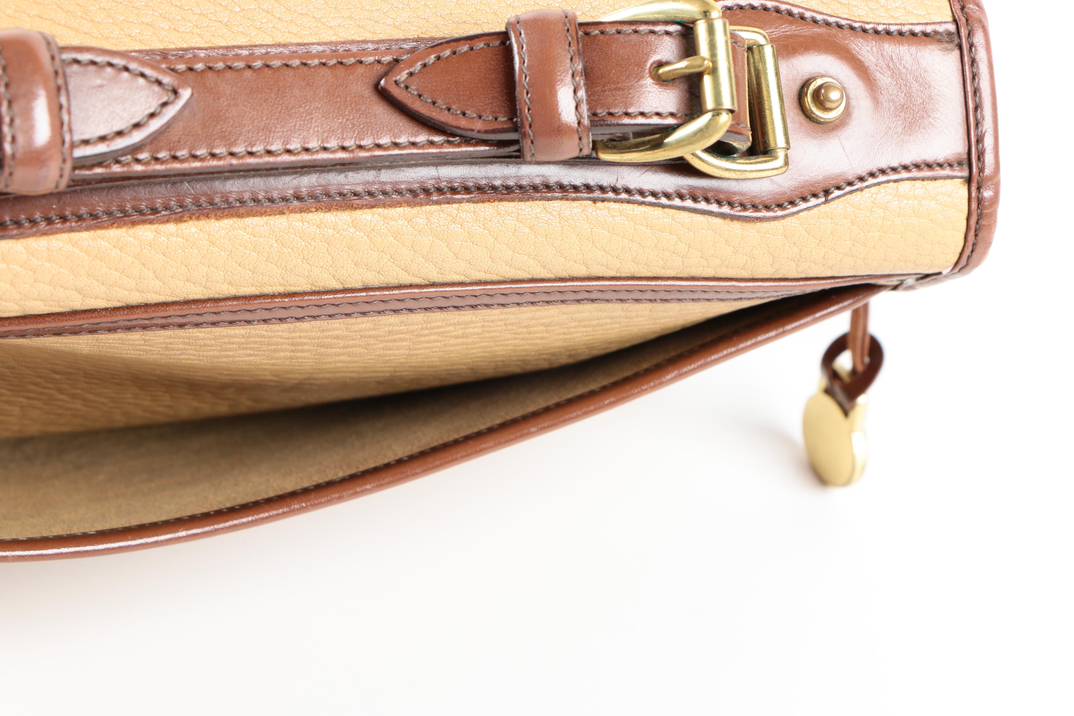 Dooney and Bourke Brown and Beige Leather Shoulder Bag