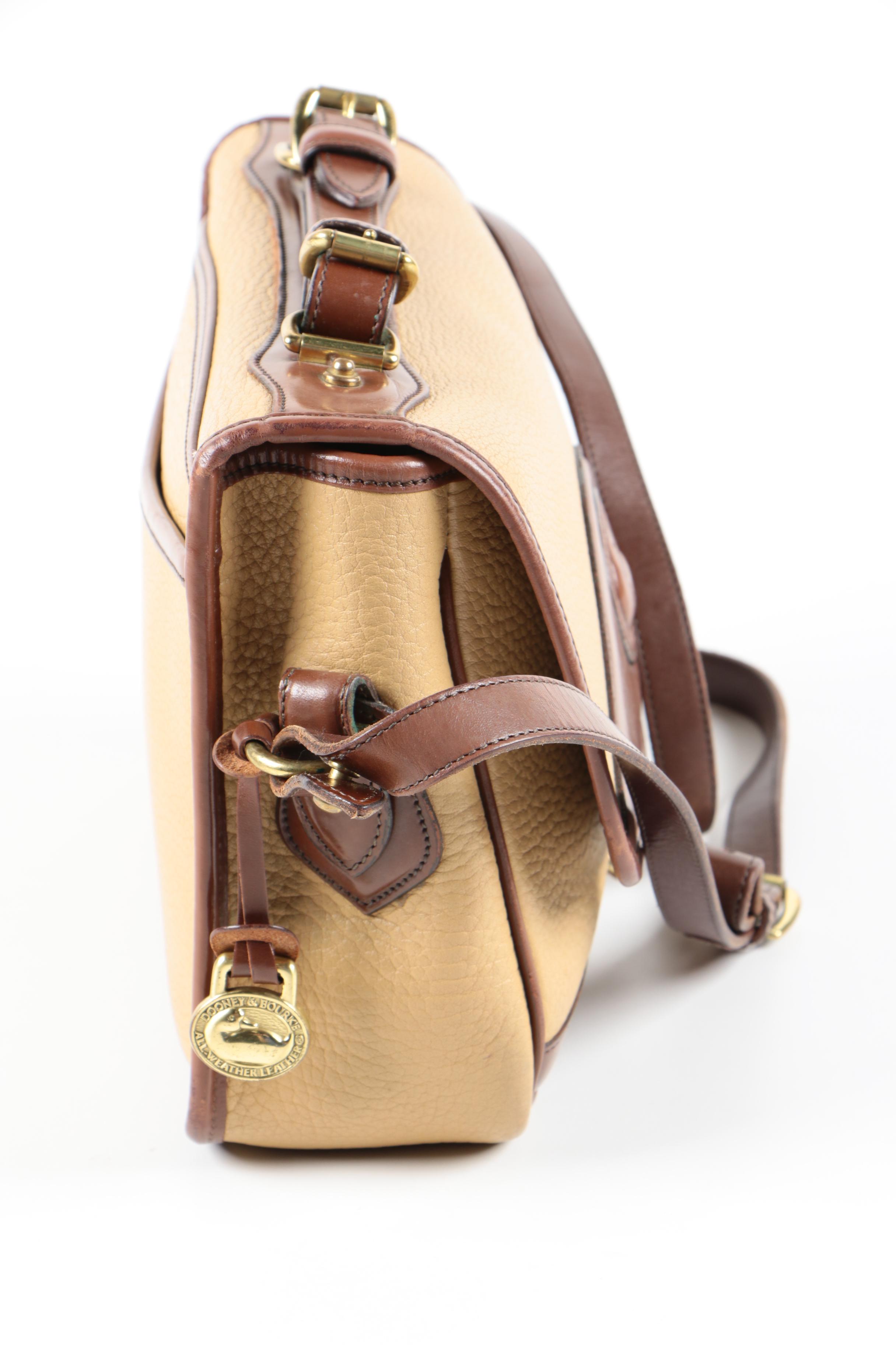 Dooney and Bourke Brown and Beige Leather Shoulder Bag