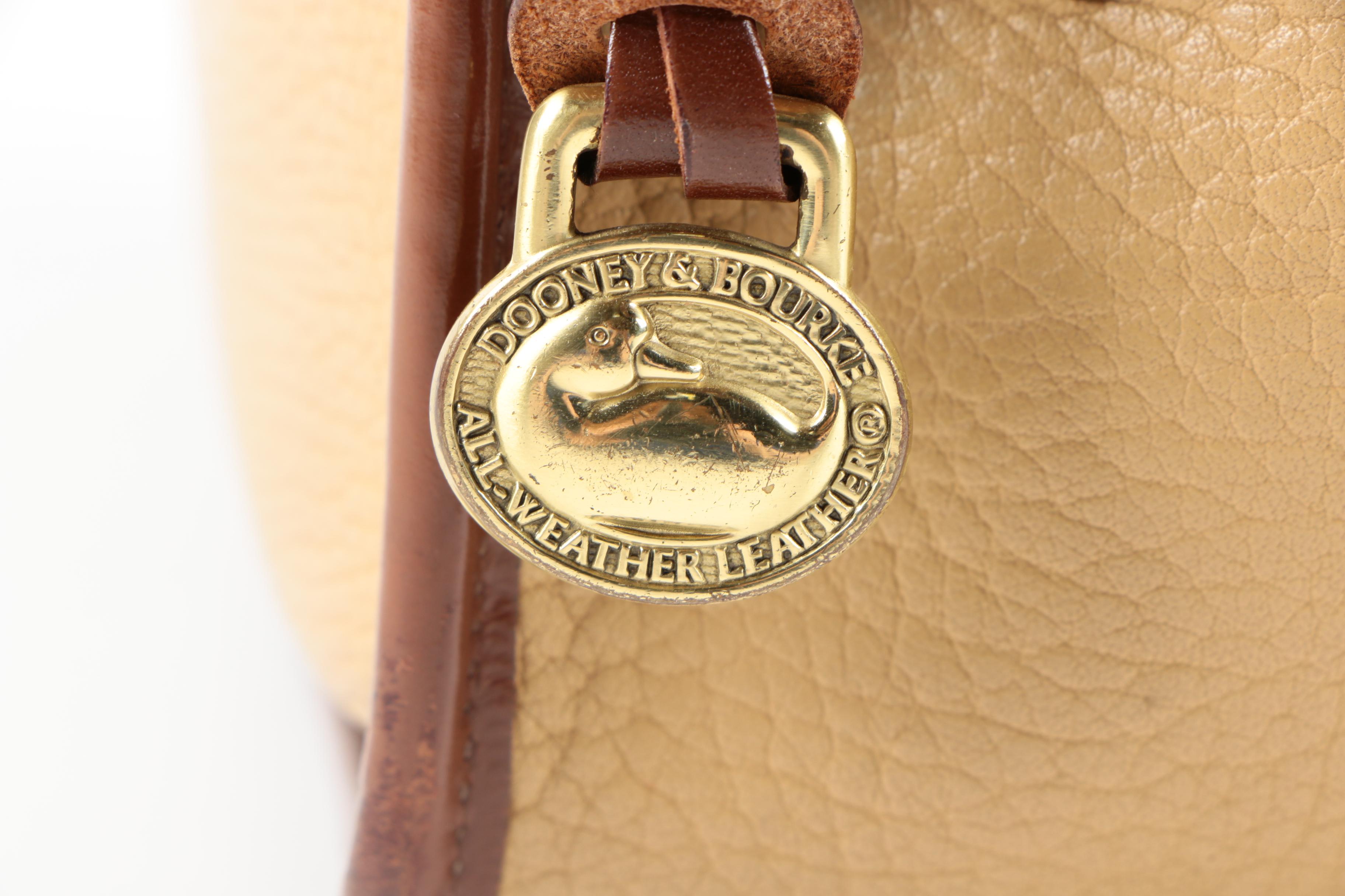Dooney and Bourke Brown and Beige Leather Shoulder Bag