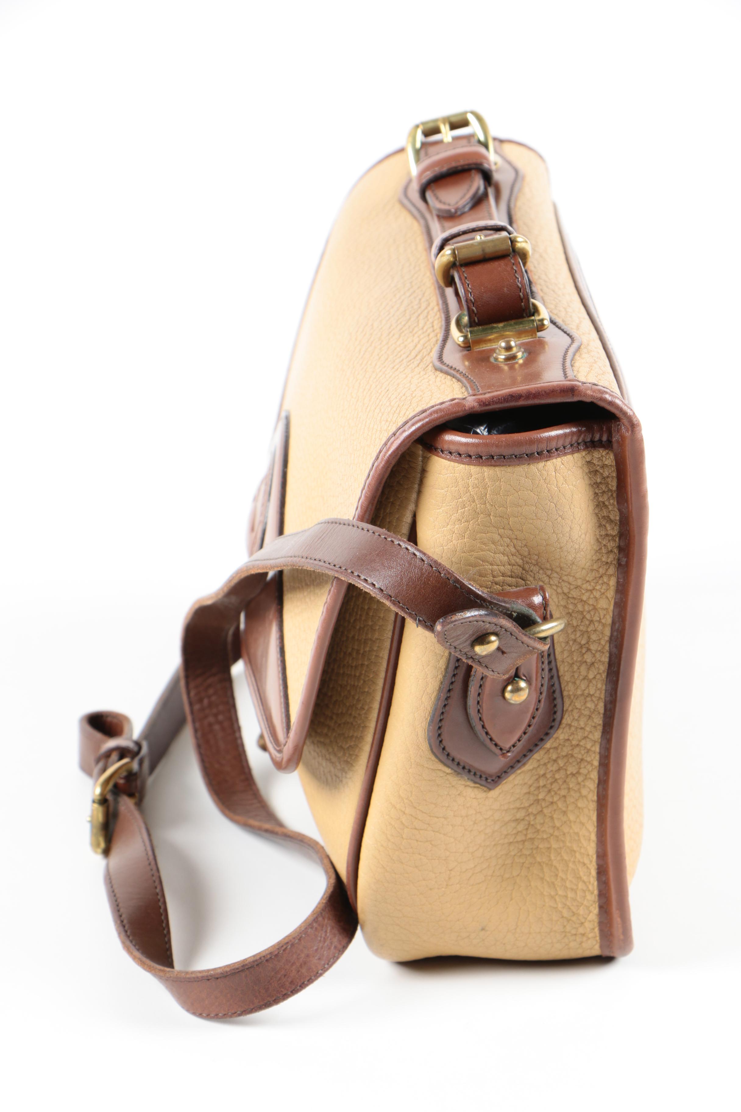 Dooney and Bourke Brown and Beige Leather Shoulder Bag