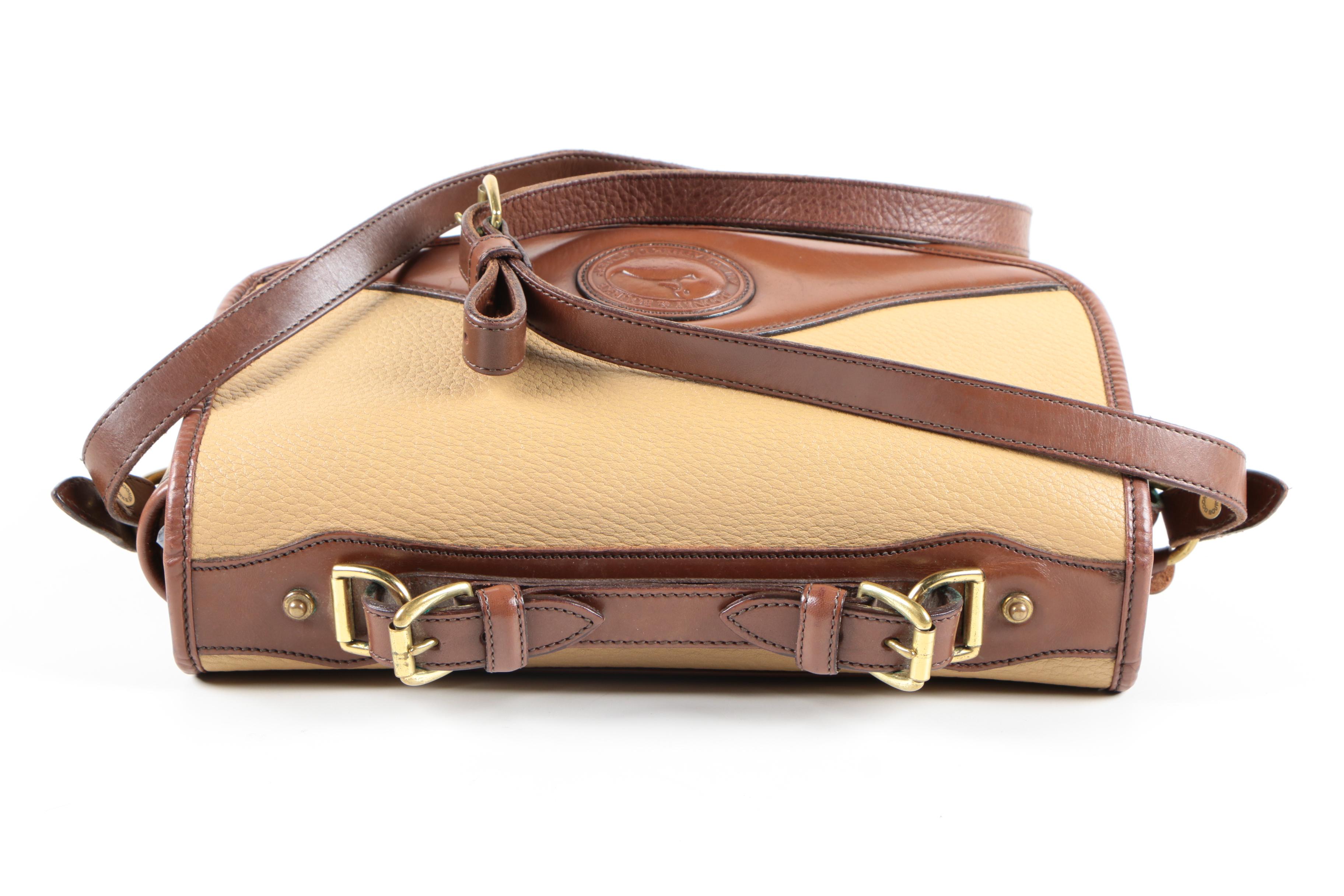 Dooney and Bourke Brown and Beige Leather Shoulder Bag