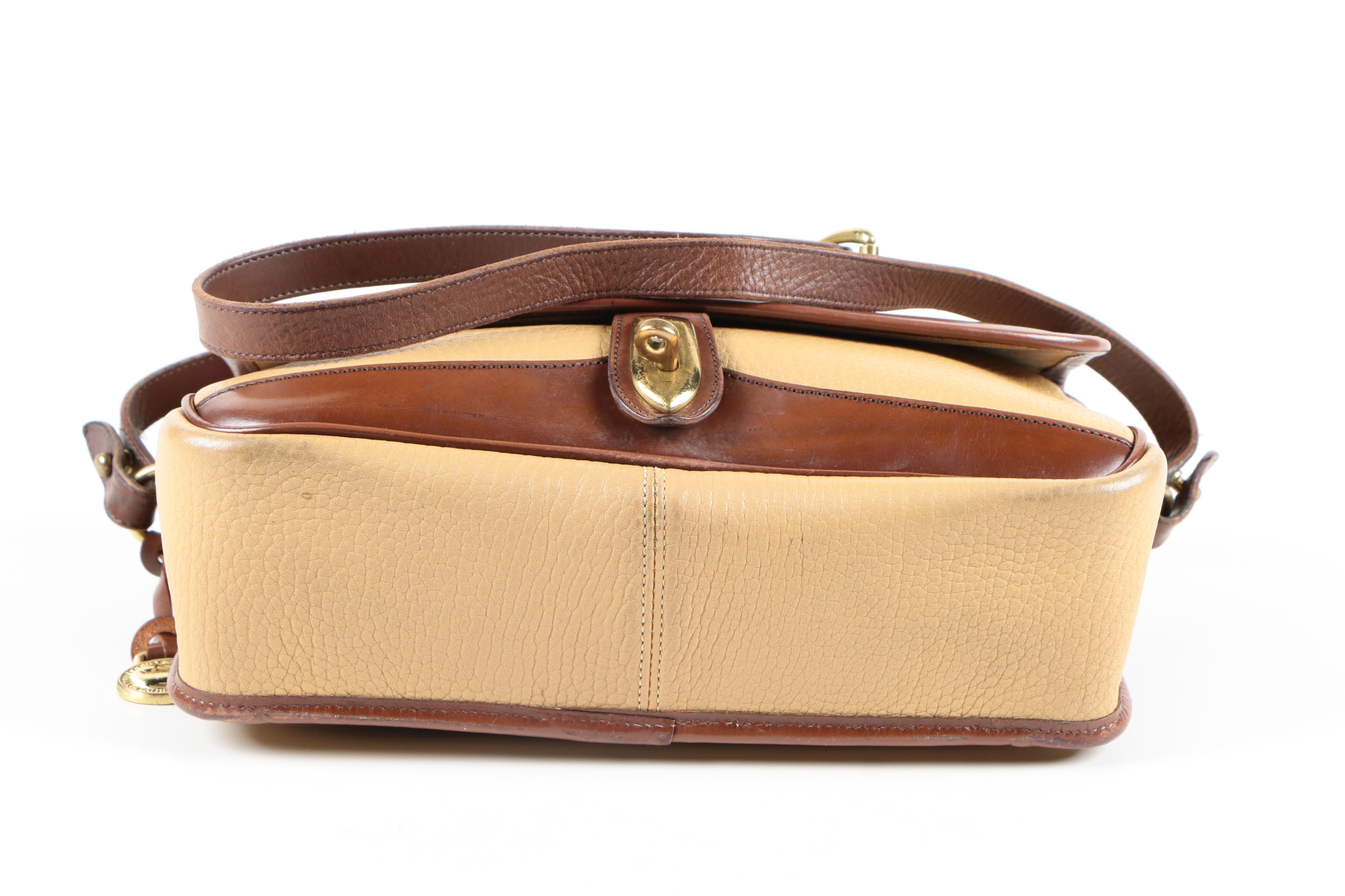 Dooney and Bourke Brown and Beige Leather Shoulder Bag
