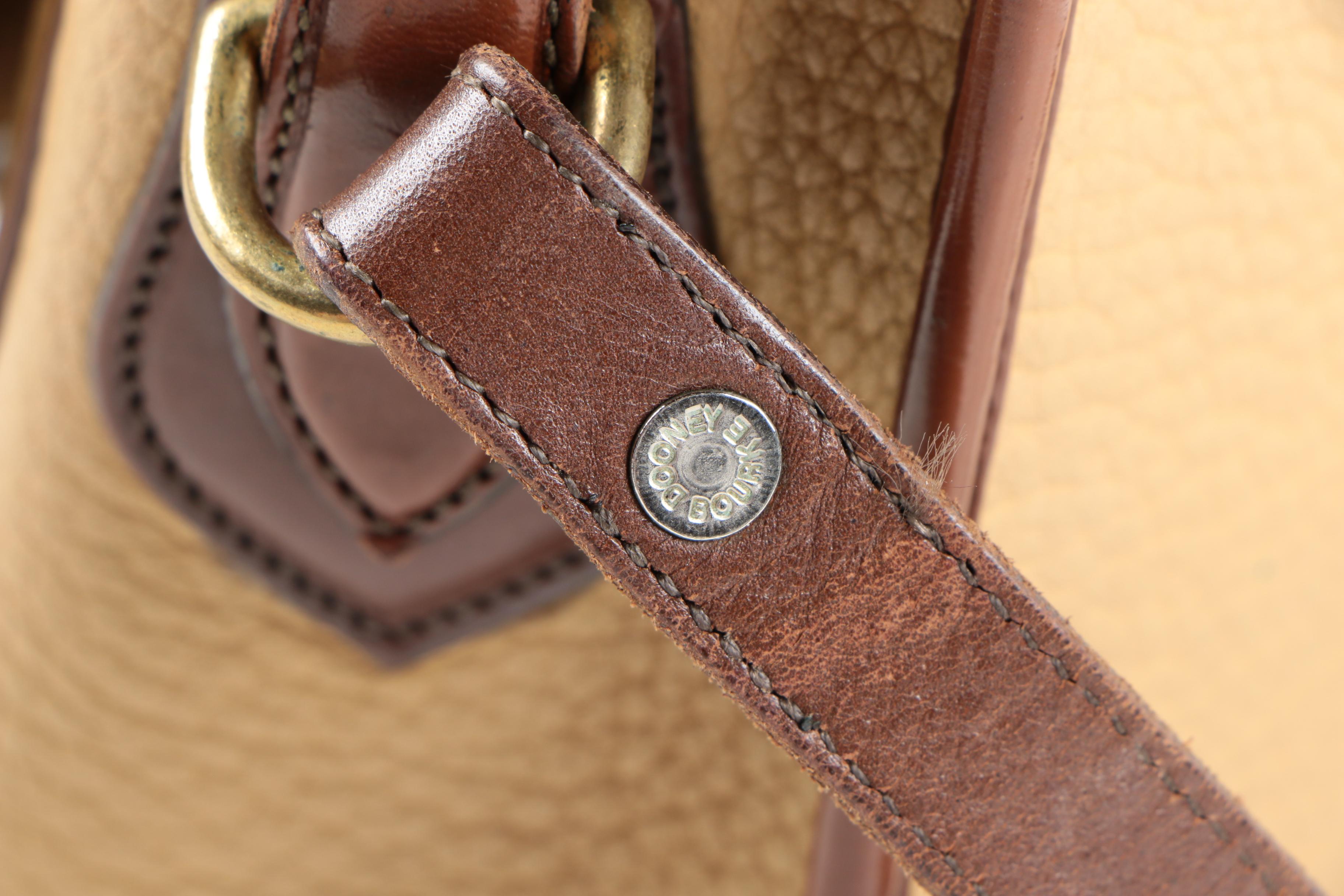 Dooney and Bourke Brown and Beige Leather Shoulder Bag