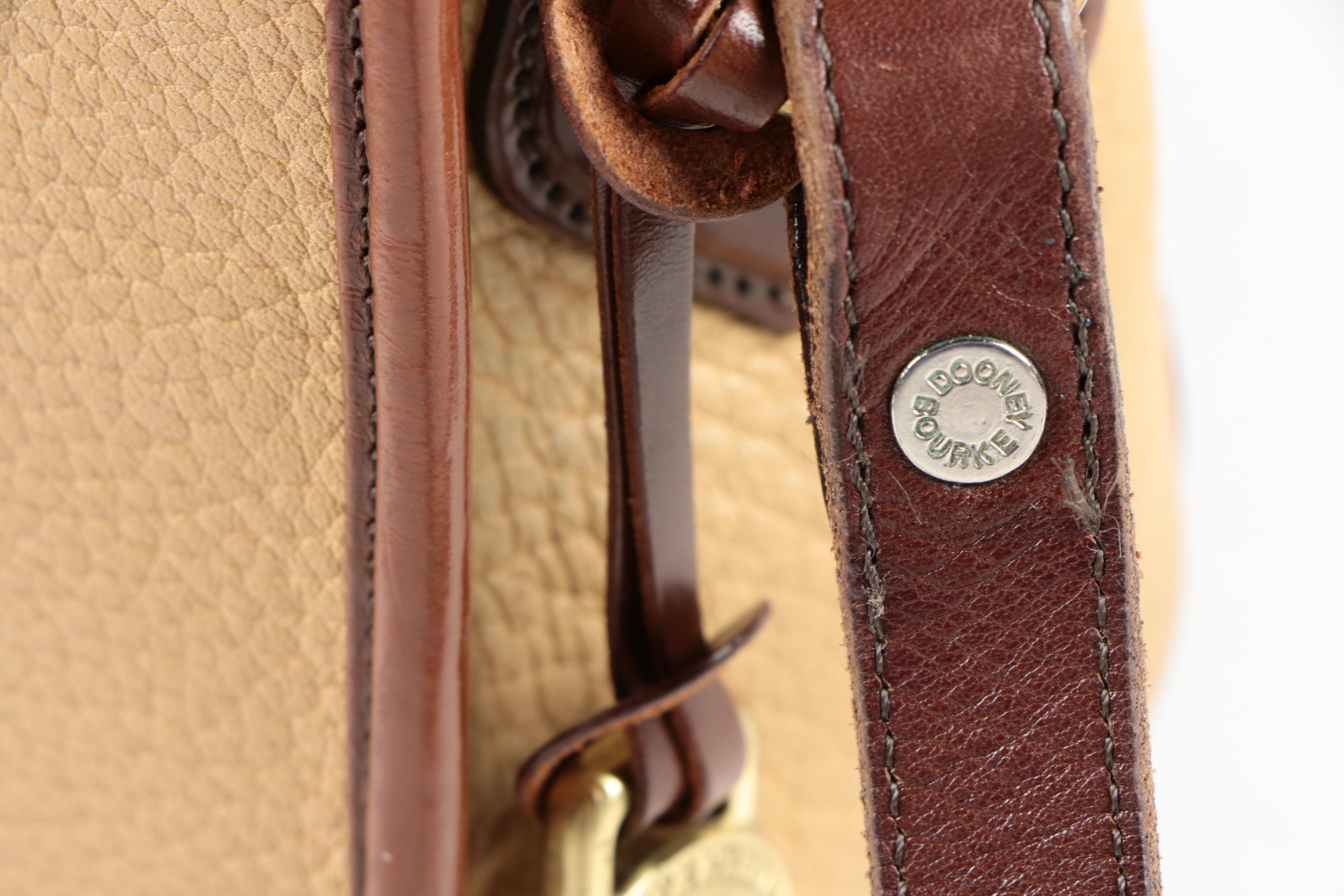 Dooney and Bourke Brown and Beige Leather Shoulder Bag