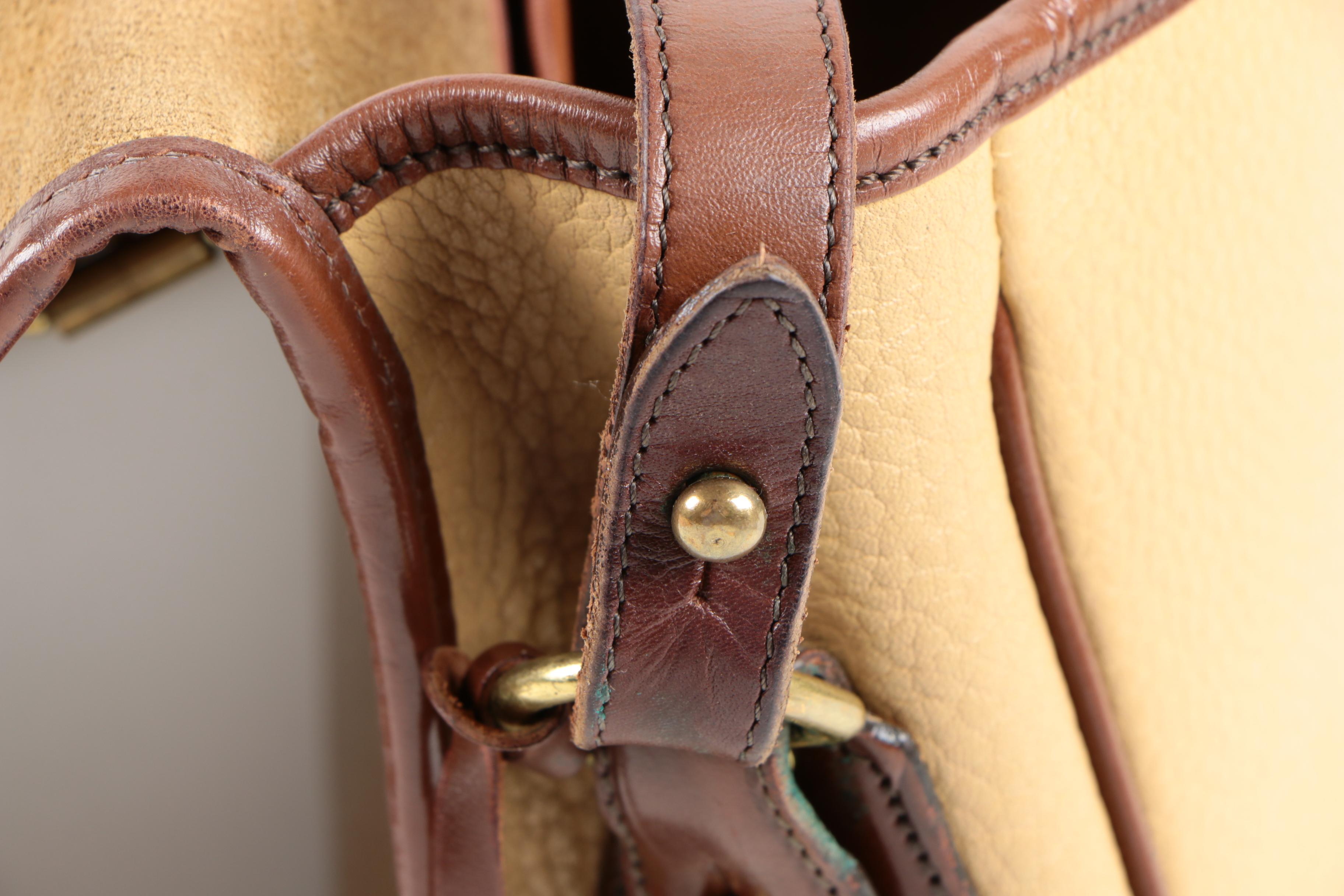 Dooney and Bourke Brown and Beige Leather Shoulder Bag