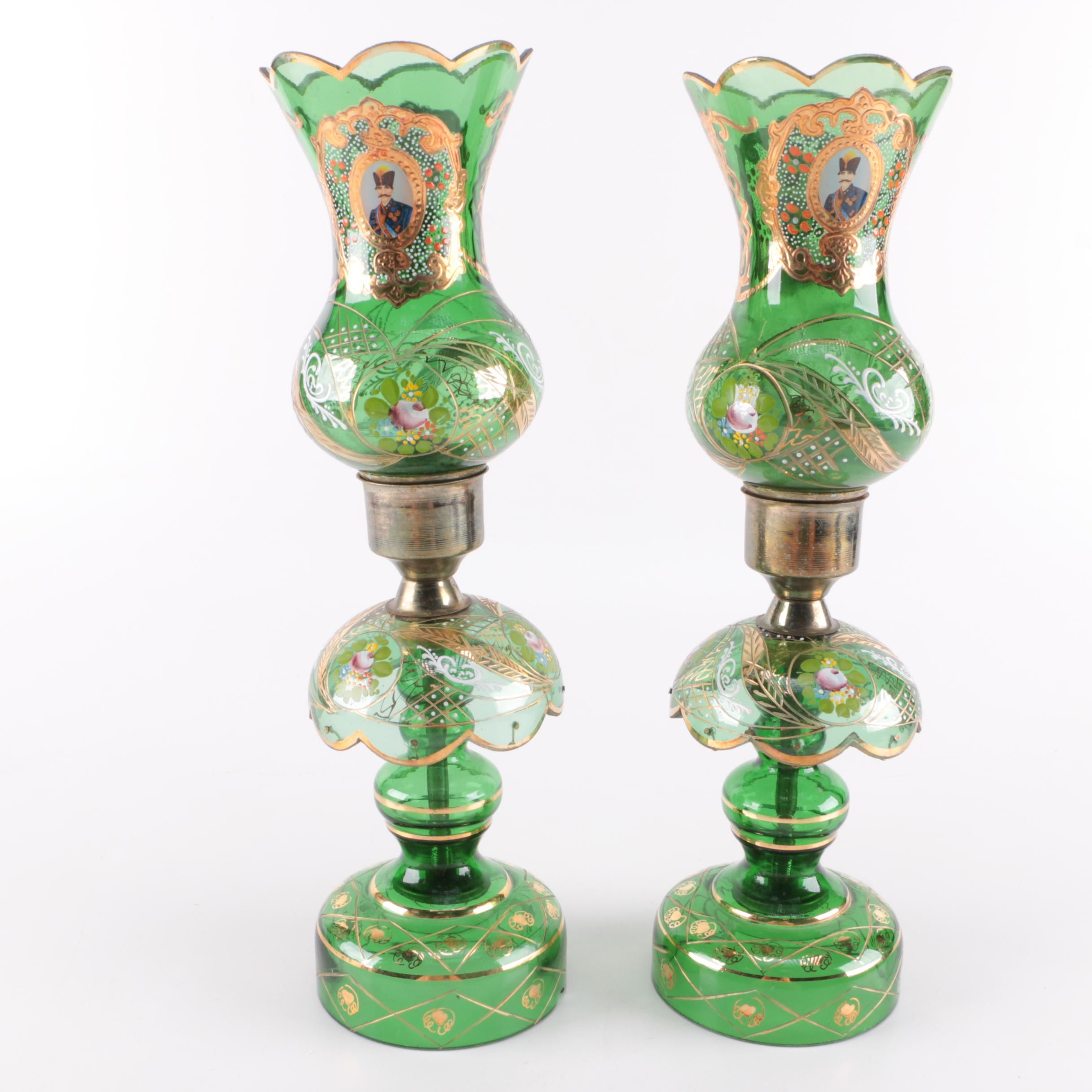 Vintage Bohemian Glass Lamps