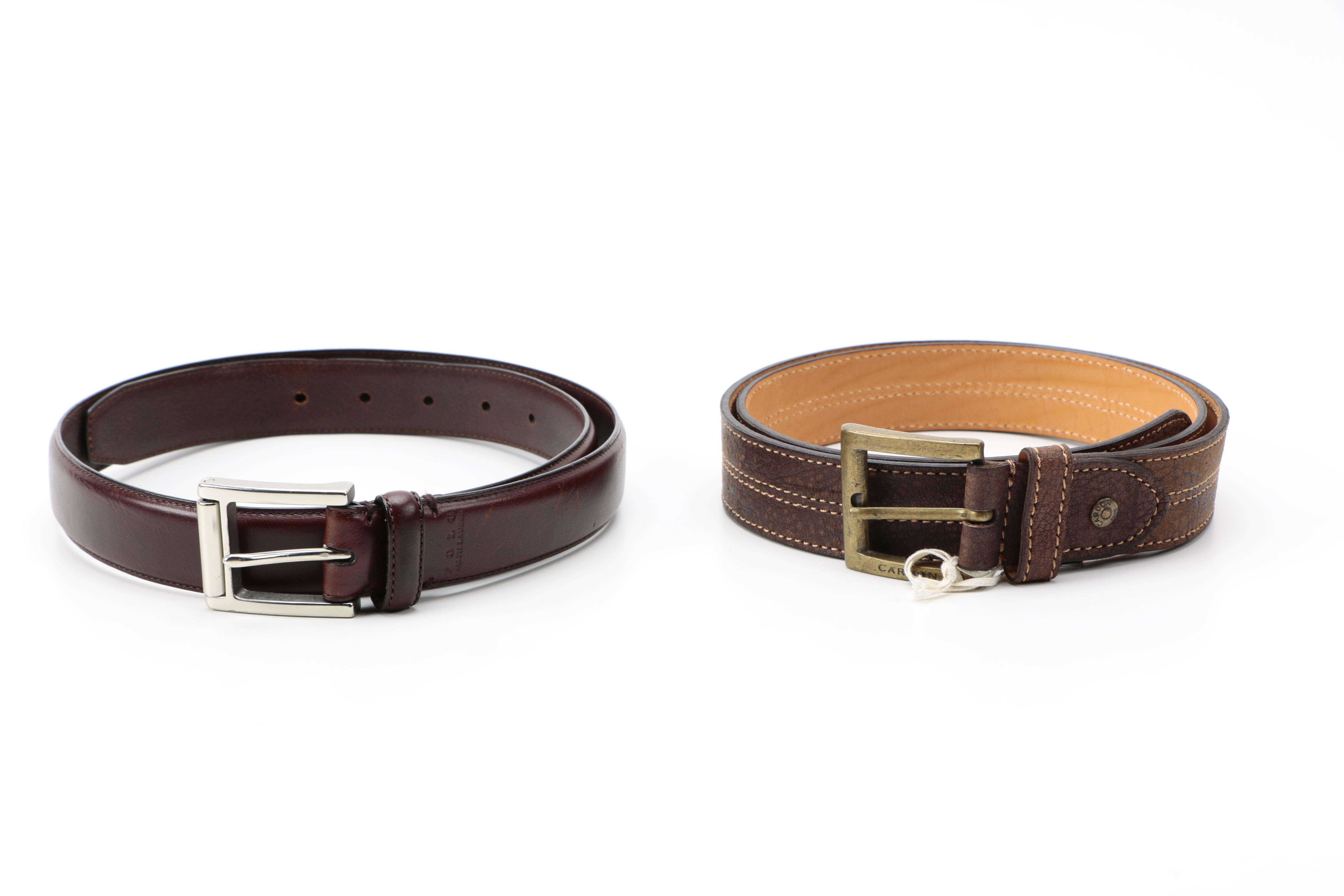 Men's Leather Belts Including Prada and Rag & Bone