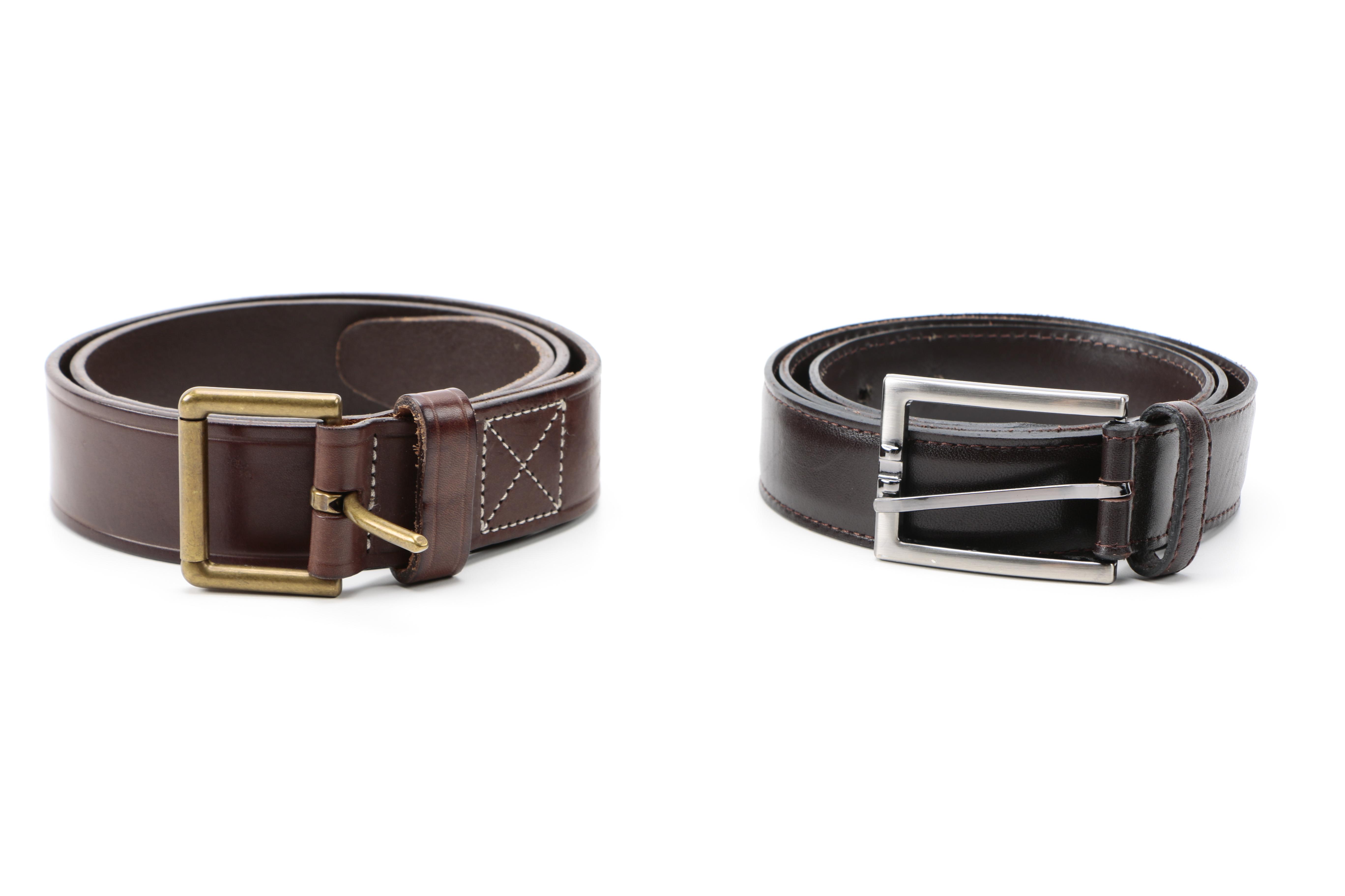 Men's Leather Belts Including Prada and Rag & Bone