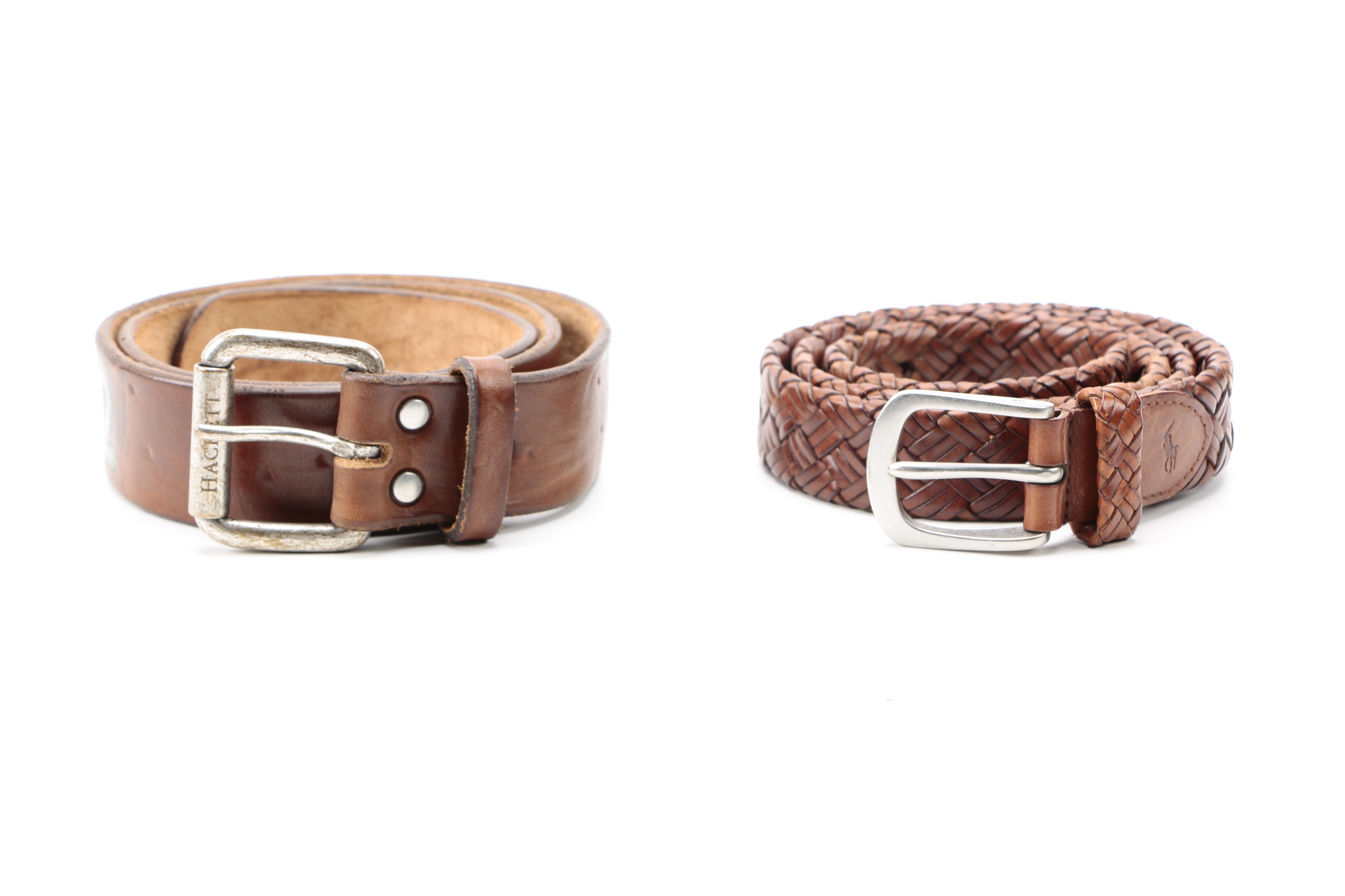 Men's Leather Belts Including Prada and Rag & Bone