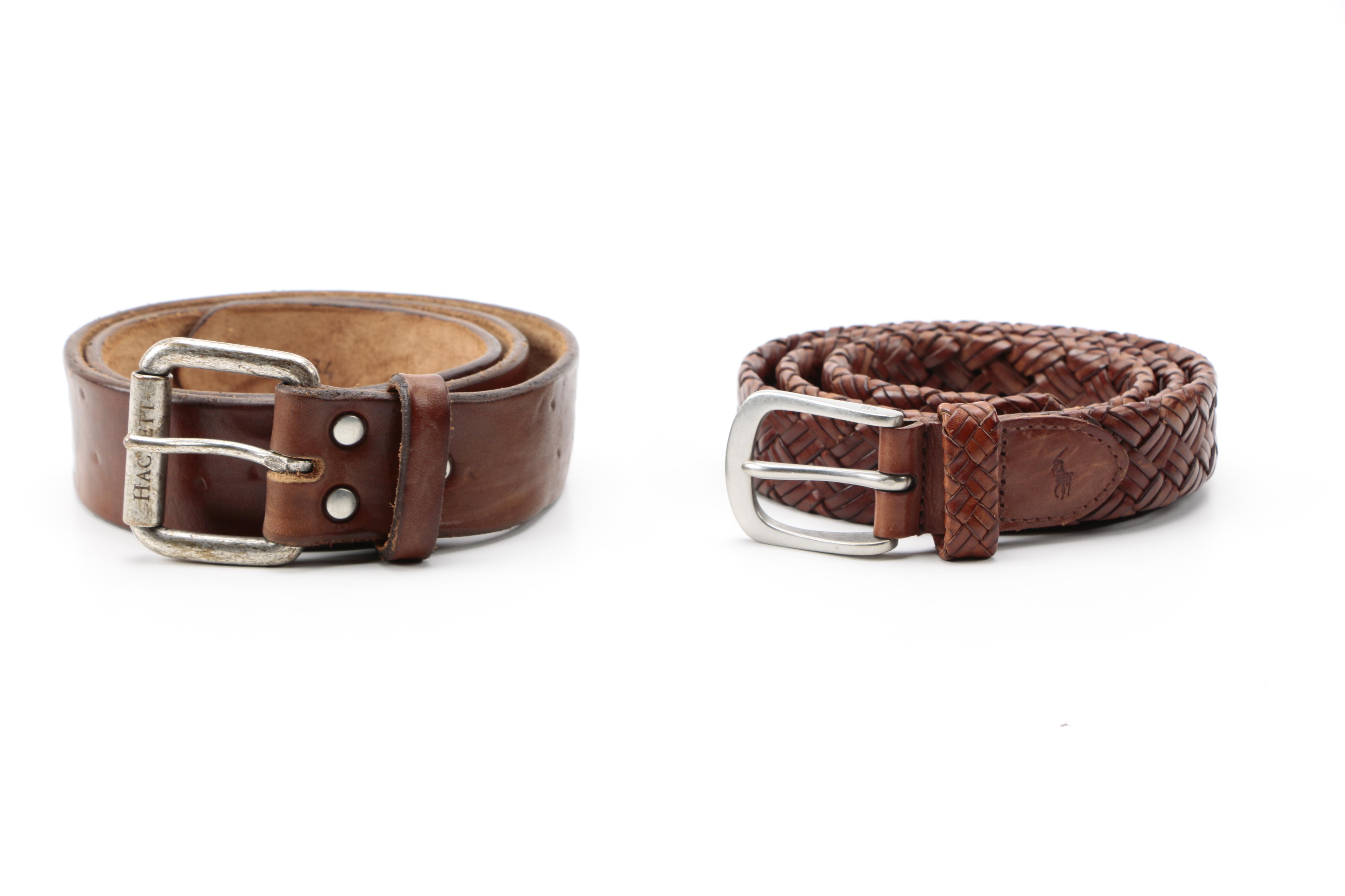 Men's Leather Belts Including Prada and Rag & Bone